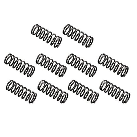 TA-VIGOR 10Pcs Compressed Spring, 10mm OD, 1.2mm Wire Size, 25mm Free Length, Spring Steel Construction Extended Mechanical Compression Springs for Home Repairs, DIY Projects