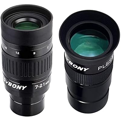 SVBONY Telescope Eyepiece 40mm 1.25 inch Plossl Telescope Lens Bundle with SV135 Zoom Eyepiece 7 to 21mm Telescope Accessory for Astronomic Telescopes