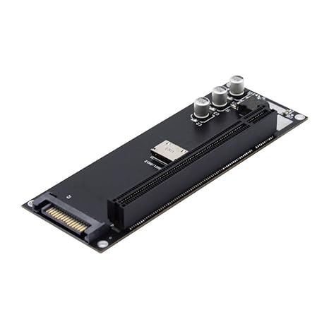 ChenYang Oculink SFF-8611/8612 to PCI-E 4.0 16X PCI Express Expansion Card Adapter with Extra SATA Power for External Graphics Card & SSD