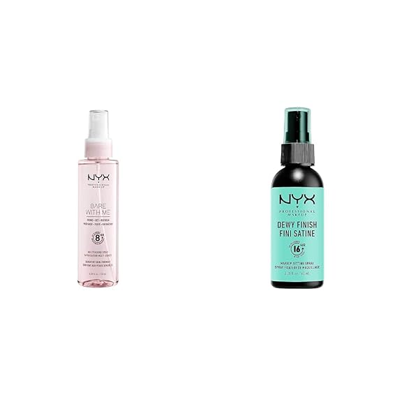 NYX PROFESSIONAL MAKEUP Bare With Me Multitasking Primer & Setting Spray & Makeup Setting Spray - Dewy Finish, Long-Lasting Vegan Formula (Packaging May Vary)