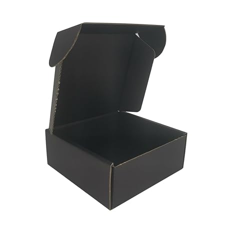 ROTCH 5x5x2'' Small Shipping Boxes 25 Pack, Cardboard Corrugated Mailers, Black (M552-25-B)