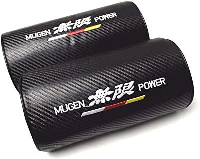 2Pcs Mugen Power Carbon Fiber & Embroidery Car Seat Neck Cushion Pillow Headrest