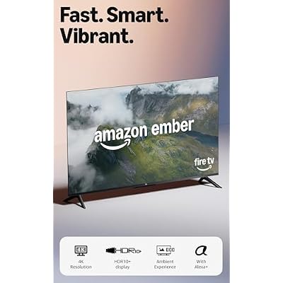Amazon Ember 43" 4-Series with Fire TV (newest model), 4K Ultra HD smart TV with Alexa Remote, HDR10+, fast processor, Dolby Audio, Ambient Experience, free and live TV, find shows faster with Alexa+