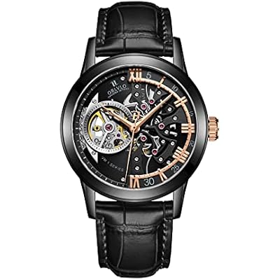 OBLVLO Luxury Brand Casual Watches Skeleton Rose Gold Automatic Watches Sapphire Crystal VM-S