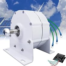 12000W Low RPM Permanent Magnet Generator, 3 Phase Gearless Permanent Magnet Generator 12V/24V/48V/120V/220V AC Alternator Water Wind Turbine Generator with Rectifier,24V