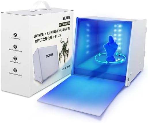 SK Honpo Photopolymerization 3D Printer for Resin Secondary Curing Machine with UV Light PLUS Timer, White | SK Honpo Light Modeling, 3D Printer, For Resin, Secondary Hardening Machine, UV Light, Timer Included, White