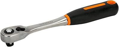 Bahco 7750SL BH7750SL Reversible Ratchet with 80 Teeth5 Degree Action Angle, SilverBlackOrange, 38-Inch