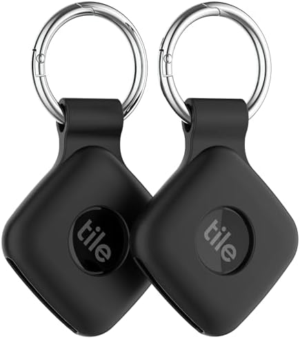 Silicone Case Compatible with Tile Mate 2024, 2 Pack Soft Scratch Resistant Cover with Carabiner Accessories, Secure tag Holder for Bag, BlackBlack