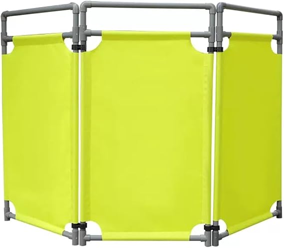 Safety Barricade - Foldable 3 Panel Portable PVC Frame Barrier for Crowd Control, Security Gate for Engineering Repairs and Caution