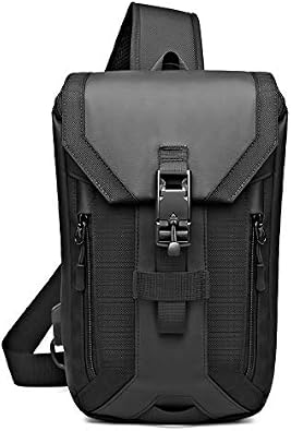 OZUKO Sling Backpack USB Anti-Theft Men'S Chest Bag Casual Shoulder Bag