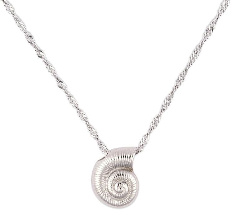 Pura Vida Seashell Pendant Necklace - Adjustable Extender Chain Secure
