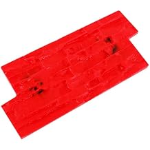 Red PU Concrete Stamps Mats Set 15.7"x7.8" Realistic Slate Texture Seamless Stamps with Handles, Concrete Cement Imprint Texture Stamp Mat for Concrete Walls, Floors