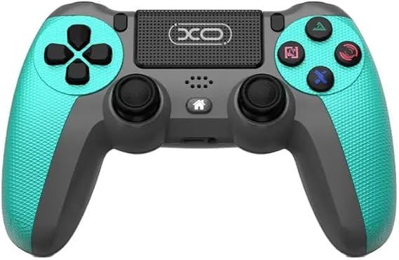 XO-GP6 Bluetooth ve Kablolu Oyun Kolu | PS4, PC, iOS, Android ve PS3 Uyumlu Çift Titreşimli Kablosuz Gamepad, 6 Eksen Jiroskop, Touchpad ve Kulaklık Jaklı RGB Oyuncu Kolu (Yeşil)