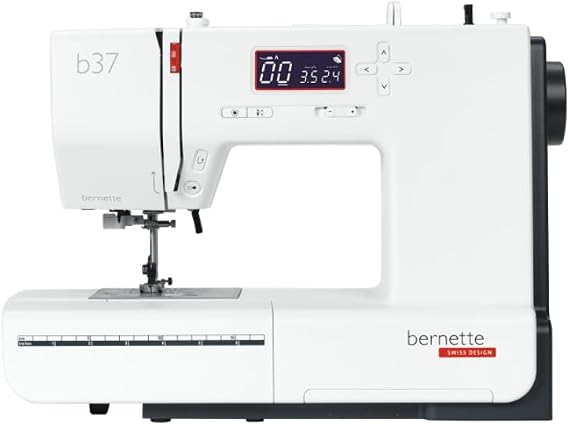 Bernette B37 Computerized Sewing Machine with LCD Display | Advanced Sewing & Quilting | 50 Stitches, One-Step Buttonhole, Automatic Needle Threader, Free Arm, LED Light |Adjustable Stitches
