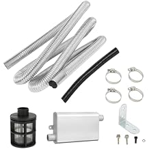 Stainless Steel Diesel Heater Exhaust Pipe Exhaust Muffler Silencer with 25mm Air Intake Filter Pipe for Webasto Eberspacher Parking Heater, for Chinese Diesel Heater, for RV, Camper, Truck