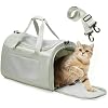 Cat Carrier Soft, Pet Dog Carrier Soft-Sided Airline Approved, Pet Travel Carrier Up to 20lbs, Collapsible Cat Carrier Dog Carrier for Medium Cats Small Dogs, Black