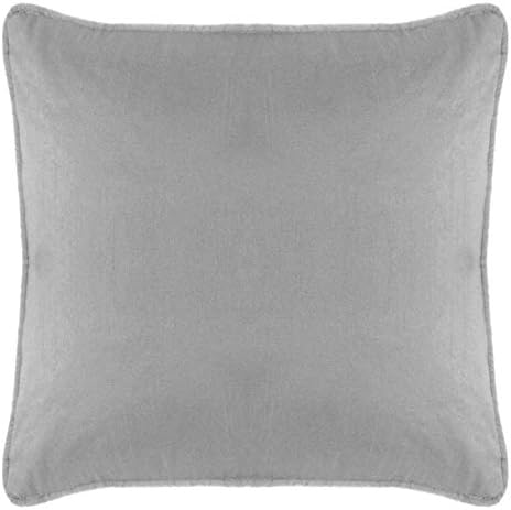 Saffron Decorative Cushion Cover Throw Pillowcase Gray 20x20 inch (50x50 cm) Polyester Piped Edges Solid Sofa Bed Couch Removable Cover, Insert not Included