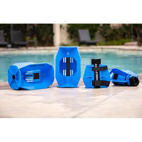 Aquastrength Hydro-Tone Isokinetic Water Weights for Pool Exercise Build Muscle Easy on Joints 3-Dimensional Design for Total Body Workout Bell Pair & Fin Pair - Made in USA