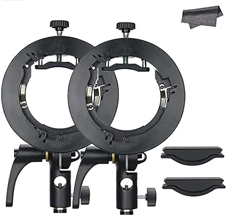 Godox S2 Speedlite S-Type Bracket Speedlight Bowens Mount Compatible with Godox V1 AD200Pro AD300Pro AD400Pro AD200 V860II TT685 TT600 TT350 ML60, for Snoot Softbox Beauty Dish Reflector (2Packs)