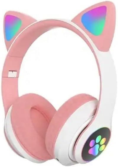 Heartz H10 Cat Cat Led Light Headphone Bluetooth Headset (powder Pink)