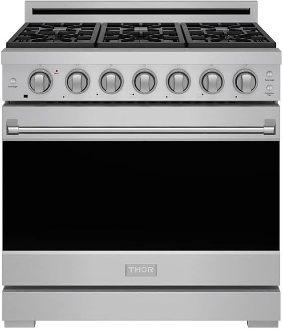 Gordon Ramsay by THOR Kitchen 36 Inch Professional Gas Range in Stainless Steel - Model RSG36P