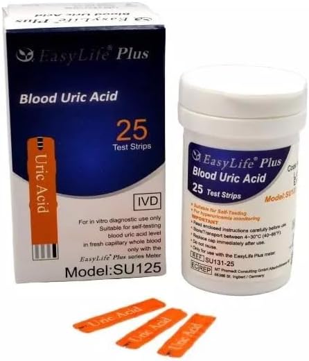 EasyLife Plus Uric Acid Test-Strips 25-Strip Pack