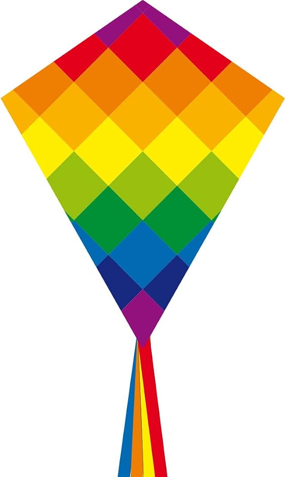 HQ Kites 102116 70 cm Eddy Rainbow Patchwork Children's Kite