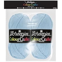 Scheepjes Colour Crafter Solid Pack Yarn, 2 x 150 g Texel Blue (Color Code 1019), 1 Pack