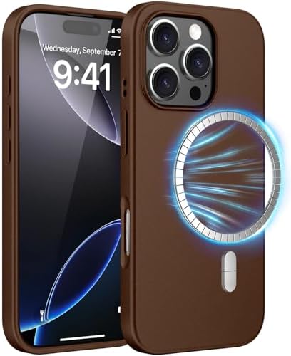 X-level for iPhone 16 Pro Case Compatible with MagSafe,Slim Fit Anti-Scratch Shockproof Military-Grade Protection Phone Cover for iPhone 16 Pro,Brown
