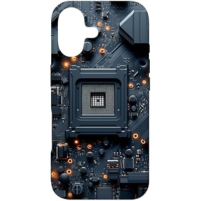Motherboard Microchip Circuit Black IT Computer Background Case for iPhone 17