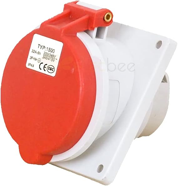 Elecbee IP44 Waterproof Industrial Connector Socket 5Pin 32A 380V-415V 3P+E+N
