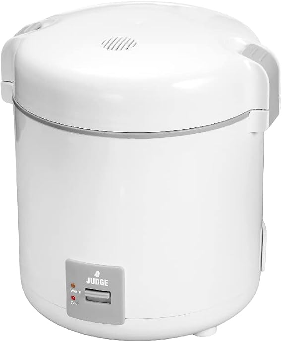 Judge Small Electric Rice Cooker - Fully Automatic, 300ml For 2 Servings, Removable Non-Stick Rice Pot, Measuring Cup & Ladle, PFOA Free, Keep Warm Function