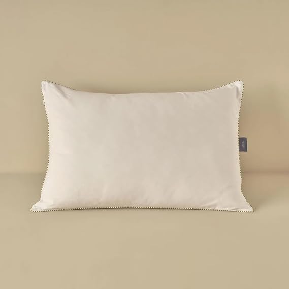BELLA MAISON Fluffy Düz Dış Kumaş: 57 Tel Ranforce%100 Pamuk/İç Dolgu:%30 Bambu Elyaf%70 Mikroelyaf Yastık, Beyaz, 50x70 cm