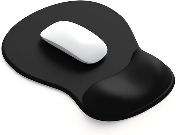 ErgoComfort Gel Wrist Rest Mouse Pad - Ergonomic Office Mouse Pad with Wrist Support Anti-Slip Design Desk Accessories Mat for Home & Game Decoration 01 Black