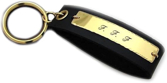 Men's Custom Keychain, Leather Key Chain for Men, Personalized Accessory with Engraved Initials, Boyfriend Gift, Mens Birthday Gift