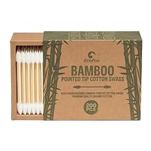 Precision Tip Bamboo Cotton Swabs 200 Count | Eco-Friendly & Pure Cotton Buds | Double Tipped Sticks | 100% Plant-Based & Natural | Perfect for Nails & Makeup, Fine Cleaning, Arts & Crafts