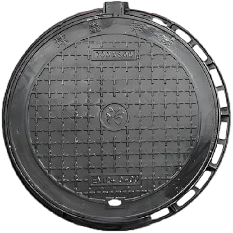 Solid Septic Tank Manhole Cover,Round Sewage Basin Cover, Heavy Duty Metal Inspection Lid, B Class Black Septic Tank Lid with Base, Suitable for Sewer60  70cm23.6  27.5in
