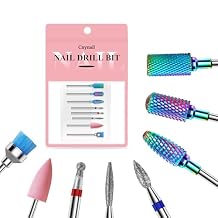 3/32'' Nail Drill Bits Set 8pcs Tungsten Carbide & Diamond Bits for Acrylic, Gel & Cuticle Removal Professional Electric Nail File Kit for Manicure, Pedicure Home & Salon Use