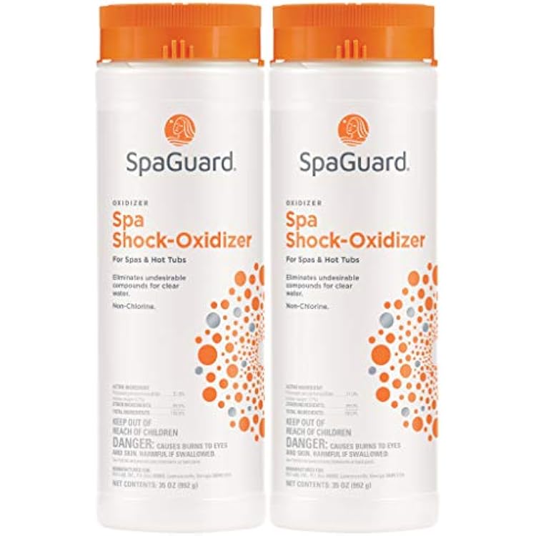 SpaGuard Spa Shock Oxidizer for Spas & Hot Tubs, 35 oz, Pack of 2, Non-Chlorine Oxidizer, Easy to Use, Quick-Dissolving Shock Treatment