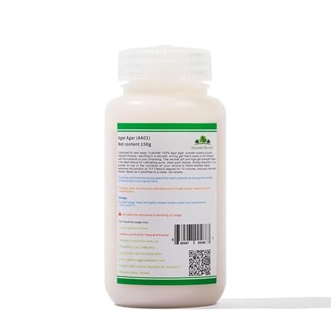 Yuantide Bio Lab-Grade Petri Dish Base Powder, Solidifying Agent, Agar Agar Powder(2024 Packaging),150g / 5oz, Gel Strength 700g/cm2, for Mycology and Lab Research
