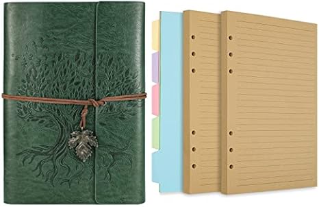 Billtigif A5 Refillable Leather Journal Notebook and 240pages Refill Paper