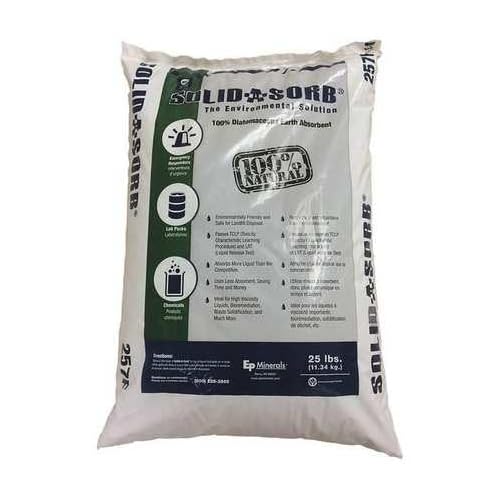25 lb Bag - Ep Minerals Diatomaceous Earth Absorbent, Universal Fluid Spill Control Sponge