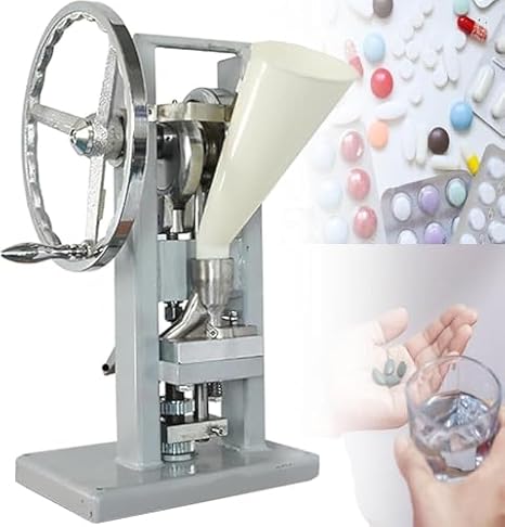 Manual Tablet Punch Press - 12mm Pill Tablet Press Machine, 0-2000 Pieces/Hour, Adjustable Thickness 0-6mm, Ideal for Home Kitchen Use