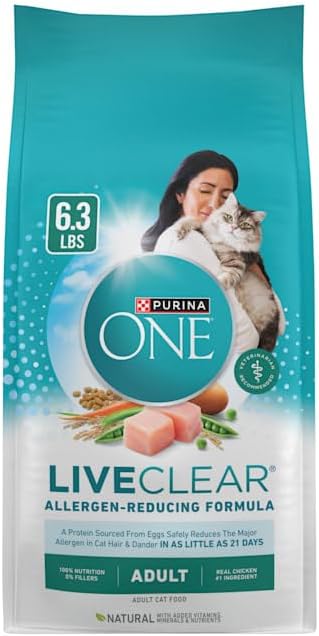 Purina ONE, LiveClear Allergen-Reducing Dry Cat Food with Real Chicken, 102.4 Ounce