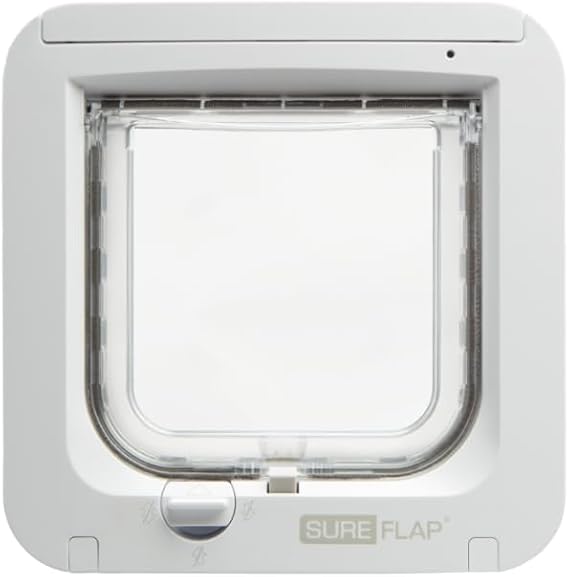 SureFlap - Sure Petcare Microchip Cat Flap, White, Scans Pet's ID on Entry, Check Your Cat's Size,Flap Opening is 4 3/4 (H) by 5 5/8 (W)