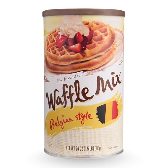 My Favorite Belgian Style Waffle Mix, Easy-to-Make Golden Breakfast Food for Thick, Crispy & Fluffy Waffles Maker, Made with Malted Wheat Flour & Vanilla, Perfect for Brunch, Cafe-Style at Home, 24 oz