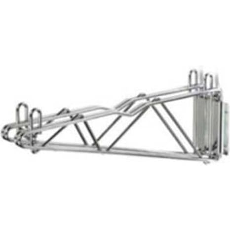 Nexel 18" Fixed Wall Mount Double Wire Shelf Bracket, Silver Epoxy Finish