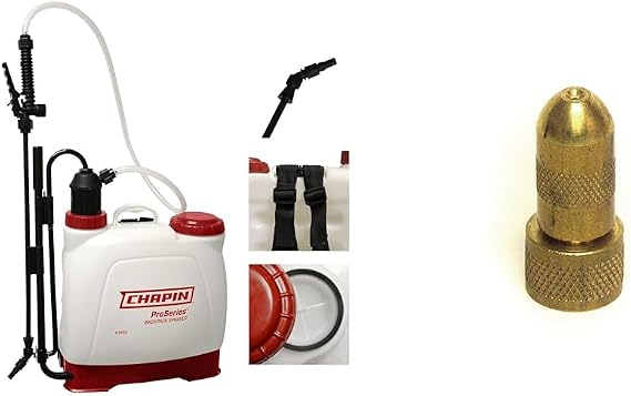 Chapin 61500 4 Gallon Backpack Sprayer & Adjustable Spray Tip Brass Nozzle