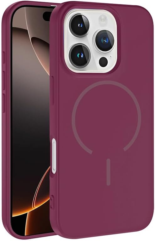 Spia Apple iPhone 16 Pro Max ile Uyumlu Kılıf Kablosuz Mürdüm Şarj Özellikli Lansman Kapak Orijinal (Apple iPhone 16 Pro Max ile Uyumlu, Kablosuz Mürdüm)