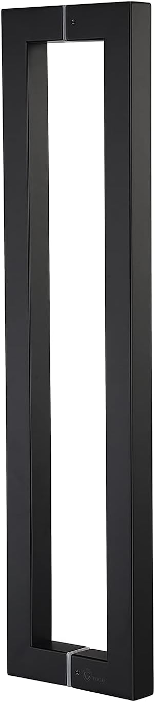 TOGU TG-R3030 Heavy Duty Commercial Grade 600mm/24 inches Square/Rectangle Shape Solid 1.2mm Thick Stainless Steel 304 Push Pull Door Handle, Matte Black Finish